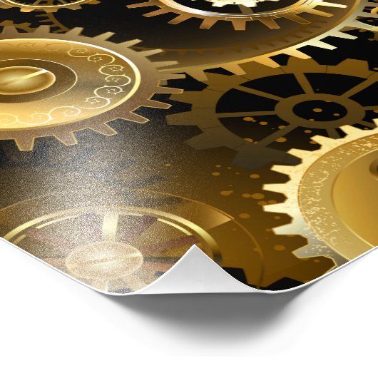 Nahtlose Steampunk-Messinggeräte Fotodruck (Ecke)