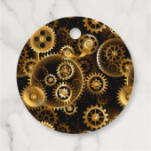 Nahtlose Steampunk-Messinggeräte Geschenkanhänger (Rückseite)