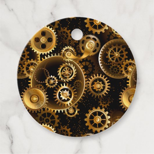 Nahtlose Steampunk-Messinggeräte Geschenkanhänger (Vorderseite)