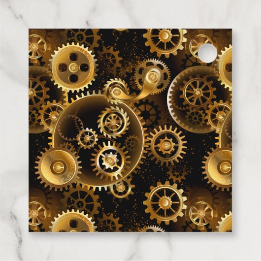 Nahtlose Steampunk-Messinggeräte Geschenkanhänger (Rückseite)