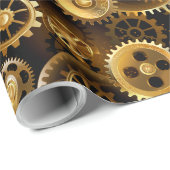 Nahtlose Steampunk-Messinggeräte Geschenkpapier (Rolleneckpunkt)