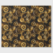 Nahtlose Steampunk-Messinggeräte Geschenkpapier (Flach)