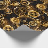 Nahtlose Steampunk-Messinggeräte Geschenkpapier (Ecke)