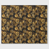 Nahtlose Steampunk-Messinggeräte Geschenkpapier (Flach)