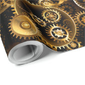 Nahtlose Steampunk-Messinggeräte Geschenkpapier (Rolleneckpunkt)