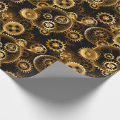 Nahtlose Steampunk-Messinggeräte Geschenkpapier (Ecke)