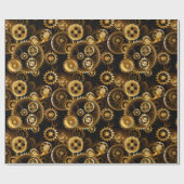 Nahtlose Steampunk-Messinggeräte Geschenkpapier (Flach)