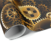 Nahtlose Steampunk-Messinggeräte Geschenkpapier (Rolleneckpunkt)