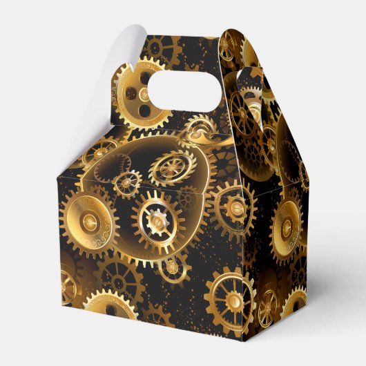 Nahtlose Steampunk-Messinggeräte Geschenkschachtel (Rückseite)