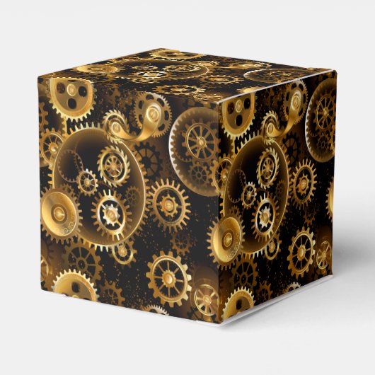 Nahtlose Steampunk-Messinggeräte Geschenkschachtel (Rückseite)