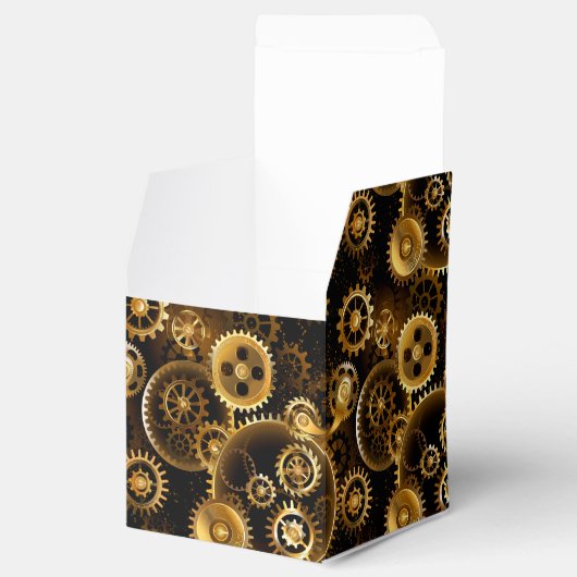 Nahtlose Steampunk-Messinggeräte Geschenkschachtel (Geöffnet)