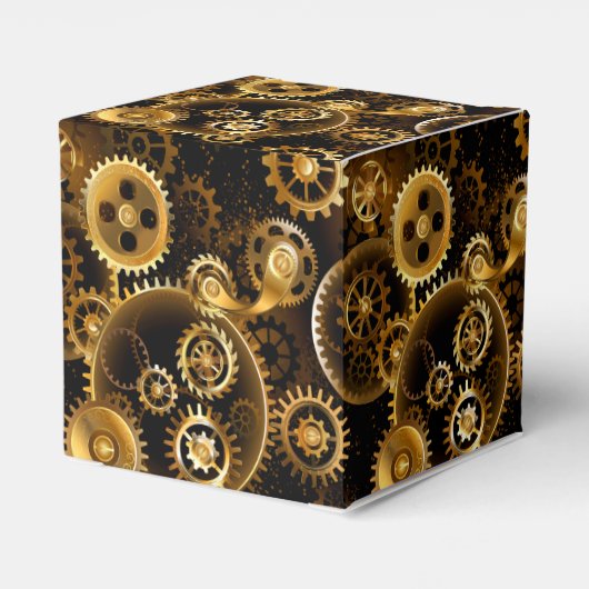 Nahtlose Steampunk-Messinggeräte Geschenkschachtel (Rückseite)