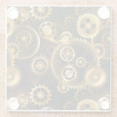 Nahtlose Steampunk-Messinggeräte Glasuntersetzer (Rückseite)