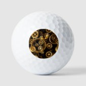 Nahtlose Steampunk-Messinggeräte Golfball (Vorderseite)