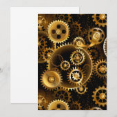 Nahtlose Steampunk-Messinggeräte Hinweiskarte (Vorne/Hinten)