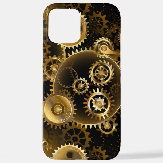 Nahtlose Steampunk-Messinggeräte iPhone Hülle (Rückseite)