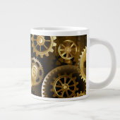 Nahtlose Steampunk-Messinggeräte Jumbo-Tasse (Rechts)