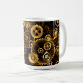 Nahtlose Steampunk-Messinggeräte Kaffeetasse (VorderseiteRechts)