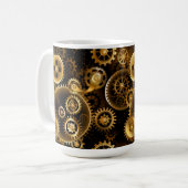 Nahtlose Steampunk-Messinggeräte Kaffeetasse (Vorderseite Links)