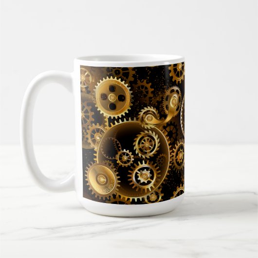 Nahtlose Steampunk-Messinggeräte Kaffeetasse (Links)