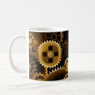 Nahtlose Steampunk-Messinggeräte Kaffeetasse