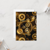 Nahtlose Steampunk-Messinggeräte Karte (Vorderseite/Rückseite Beispiel)