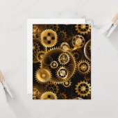 Nahtlose Steampunk-Messinggeräte Karte (Vorderseite/Rückseite Beispiel)
