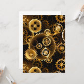 Nahtlose Steampunk-Messinggeräte Karte (Vorderseite/Rückseite Beispiel)