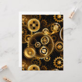 Nahtlose Steampunk-Messinggeräte Karte (Vorderseite/Rückseite Beispiel)