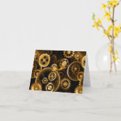 Nahtlose Steampunk-Messinggeräte Karte (Gelbe Blume)