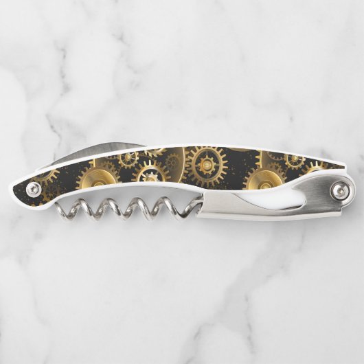 Nahtlose Steampunk-Messinggeräte Kellnermesser (Rückseite)