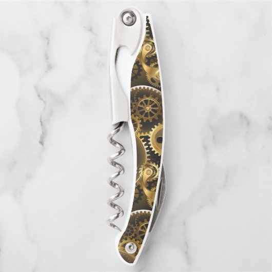 Nahtlose Steampunk-Messinggeräte Kellnermesser (Vorderseite)