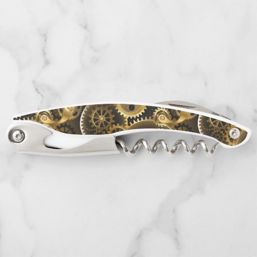 Nahtlose Steampunk-Messinggeräte Kellnermesser (Vorderseite)