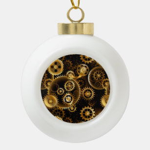 Nahtlose Steampunk-Messinggeräte Keramik Kugel-Ornament