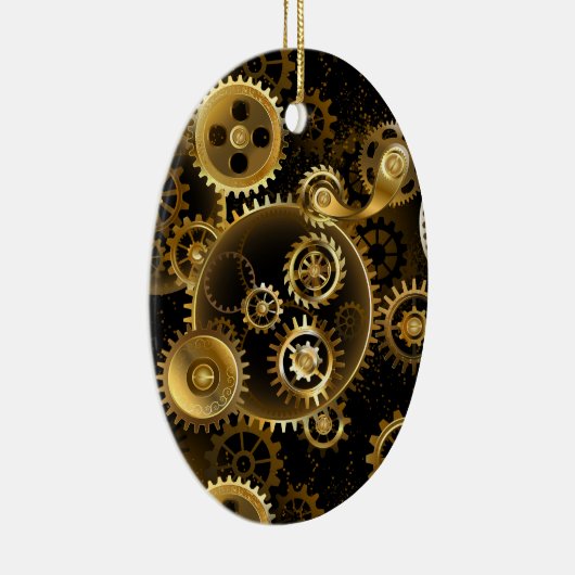 Nahtlose Steampunk-Messinggeräte Keramik Ornament (Rechts)