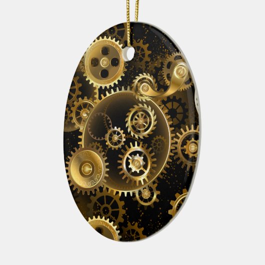 Nahtlose Steampunk-Messinggeräte Keramik Ornament (Links)