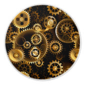 Nahtlose Steampunk-Messinggeräte Keramikknauf (Vorderseite)