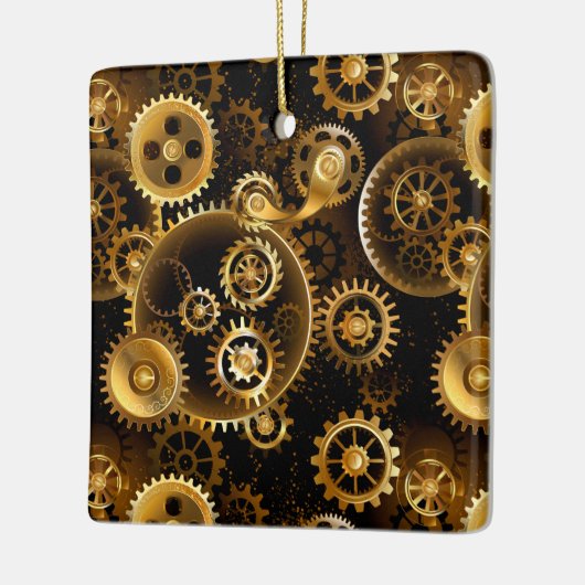 Nahtlose Steampunk-Messinggeräte Keramikornament (Links)