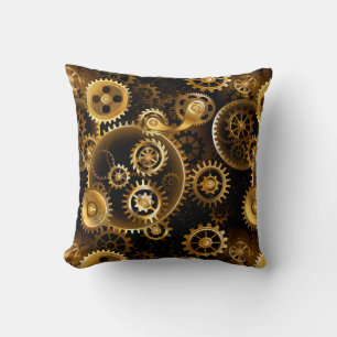Nahtlose Steampunk-Messinggeräte Kissen