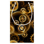 Nahtlose Steampunk-Messinggeräte Kleine Geschenktüte (Rückseite)