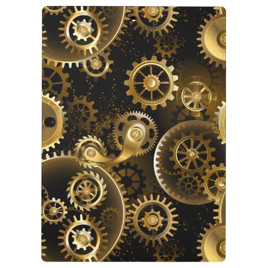 Nahtlose Steampunk-Messinggeräte Klemmbrett (Rückseite)