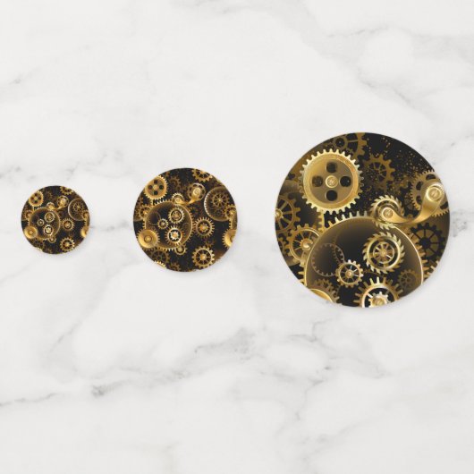 Nahtlose Steampunk-Messinggeräte Konfetti (Vorderseiten)