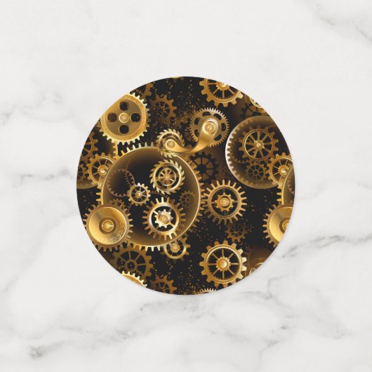 Nahtlose Steampunk-Messinggeräte Konfetti (Klein Vorderseite)