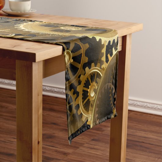 Nahtlose Steampunk-Messinggeräte Kurzer Tischläufer (Beispiel)