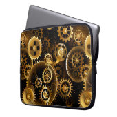 Nahtlose Steampunk-Messinggeräte Laptopschutzhülle (Vorderseite Links)