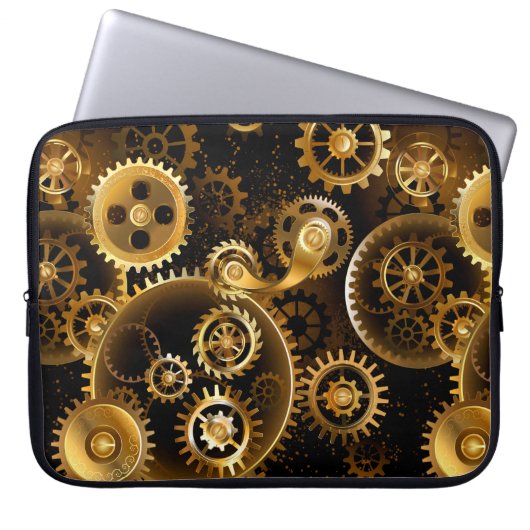 Nahtlose Steampunk-Messinggeräte Laptopschutzhülle (Vorderseite)