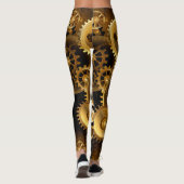 Nahtlose Steampunk-Messinggeräte Leggings (Rückseite)
