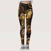 Nahtlose Steampunk-Messinggeräte Leggings (Vorderseite)