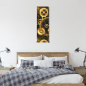 Nahtlose Steampunk-Messinggeräte Leinwanddruck (Insitu (Schlafzimmer))