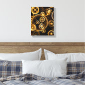 Nahtlose Steampunk-Messinggeräte Leinwanddruck (Insitu (Schlafzimmer))